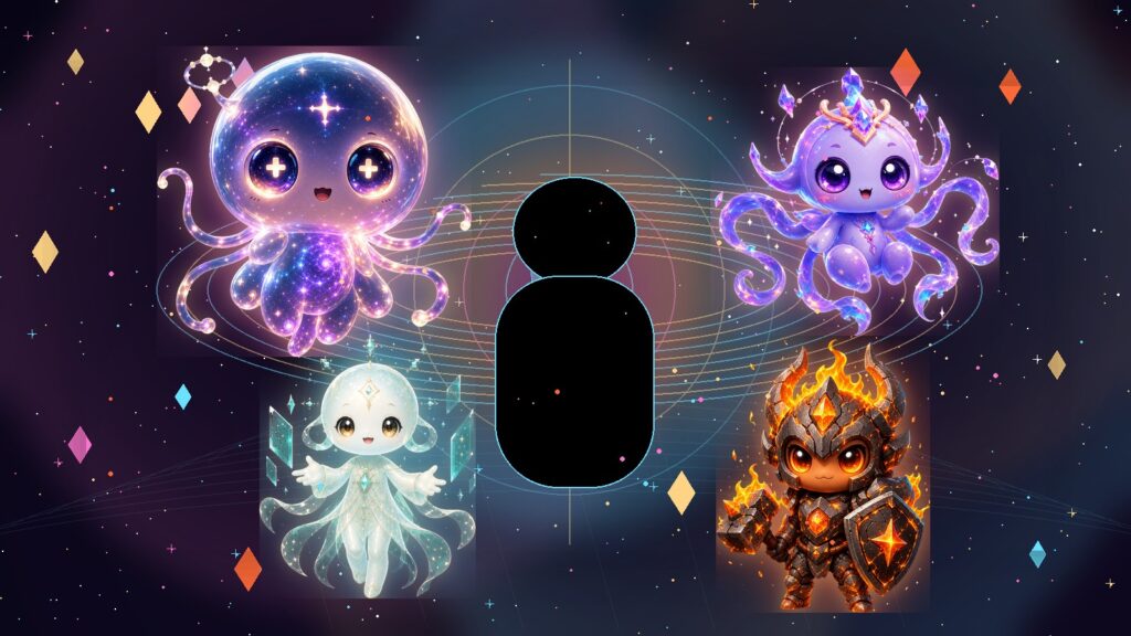 ANIMA companions forming a personal remembered bond around a host memory circle
