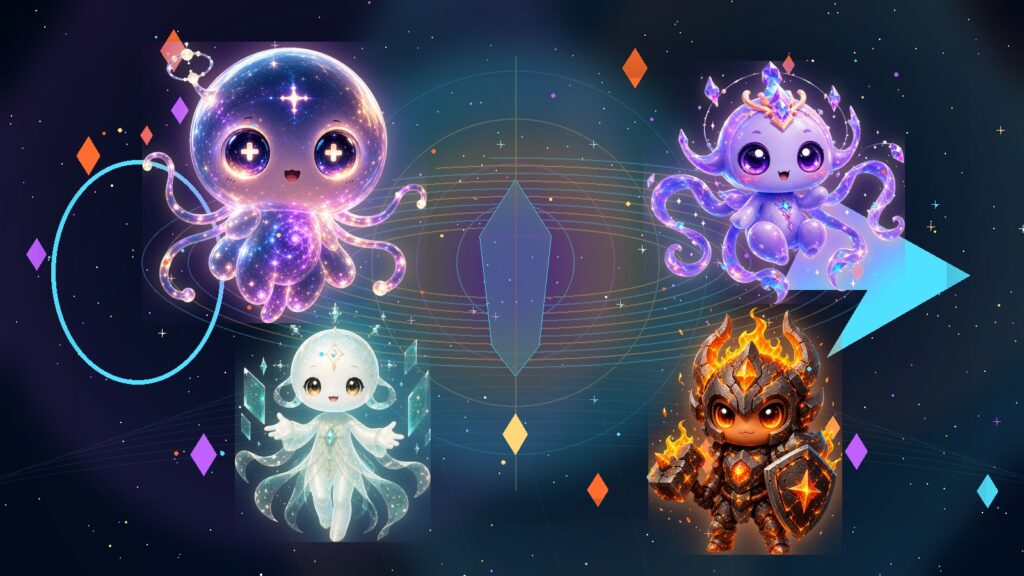 ATMA, MAYA, VEDA, and RAKA from ANIMA in a portal memory scene for Telegram AI Companion Bot: Why Daily Chat Needs Memory